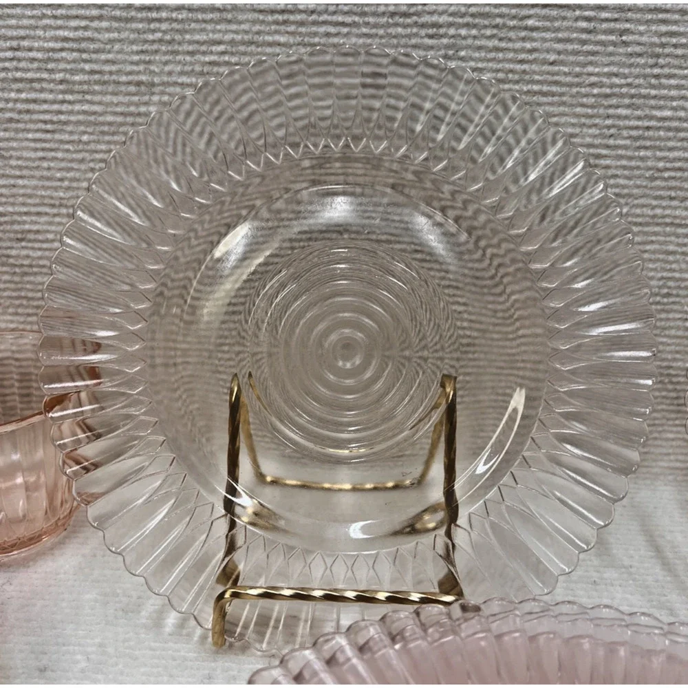 Vtg 1930's Macbeth Evans Pink Petalware Depression Glass 16pc 4 Place Setting